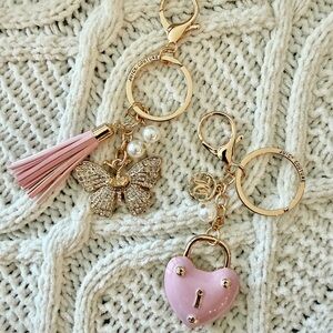 Juicy Couture Valentine’s Keychain Set Heart Butterfly Handbag Charms